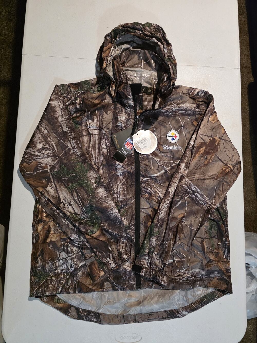 NWT Dunbrooke Pittsburgh Steelers Realtree Camo Hooded Windbreaker Jacket M
